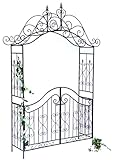 DanDiBo Rosenbogen mit Tor Pforte 131872 aus Metall Gartentor 282x160 cm Kletterhilfe Pergola Spalier Rosenhilfe Rankgerüst