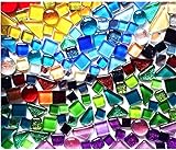 BTMIEY 200 g bunte , Verkleben, Kristall-Mosaik-Fliesen, kleine Mini-Mosaik-Fliesen zum Basteln, für Badezimmer, Küche, Heimdekoration, DIY Kunstprojekte (Mix Color Series)