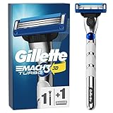 Gillette Mach3 Turbo Nassrasierer Herren, Rasierer + 1 Rasierklinge mit 3-fach Klinge, Geschenk für Männer
