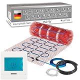 VILSTEIN Elektrische Fußbodenheizung 150W/m², für Fliesen Laminat und mehr, Komplett-Set, TWIN Technologie Heizsystem, Fußboden Heizmatte, 7.0x0.5m - 3.5 qm