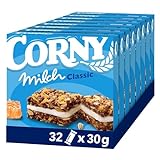 Müsliriegel Corny Milch Classic, Milchsandwich mit Getreide und Milchcreme, 32x30g