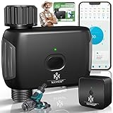 KESSER® Bewässerungssteuerung mit WLAN WiFi | Bewässerungscomputer für Garten & Balkon | Bewässerungssystem mit Zeitschaltuhr | Automatische Bewässerung App & Sprachsteuerung | Schwarz