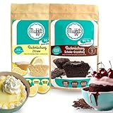 Muffit's Lieblings-Backmischungen | 2er Pack Zitrone und Schoko | ohne Weizenmehl, mit reduziertem Kohlenhydratgehalt | für insgesamt 12 Muffit's