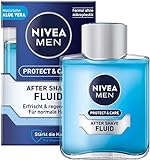 NIVEA MEN Protect & Care After Shave Fluid (100 ml), beruhigendes After Shave, Hautpflege nach der Rasur mit Aloe Vera und Pro Vitamin B5