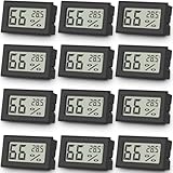 12er Set Vaikby Digital Indoor Thermometer Hygrometer, LCD Room Hygrometer Innen, Temperature Humidity Meter Luftfeuchtigkeitsmesser for Home Office Greenhouse