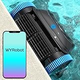 Poolroboter mit Akku (15600-mAh), Kabellos Poolroboter für Boden und Wand, Poolsauger Bodensauger mit 3 Motoren, Hält 180 Minunten Pool Bodensauger Geeignet auch für Wasserlinie Reinigung (Mit APP)