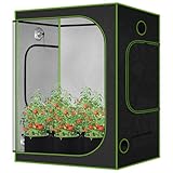 QCR Grow Zelt für Pflanzen Oxford 600D Growbox Zuchtzelt Gewächshaus Box Garten Anzucht Gemüse Kräuter Grow Schrank Indoor 100x100x200cm Blumen klein Tomaten Einfacher Setu, 100x100x200cm