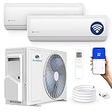 ZENIRO Multisplit Klimaanlage 2 Innengeräte Set (2.6kW + 5,3kW) Klimagerät Air Conditioner mit Heizfunktion 21000 BTU 6,2kW A++ WiFi/App-Steuerung 4D AirFlow Heizen bis -20°C Vorgefüllt R32
