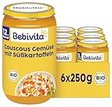Bebivita Menüs ab dem 12. Monat Couscous-Gemüse mit Süßkartoffeln, 250g 6er Pack (6x250g)