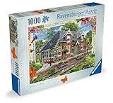 Ravensburger Country Cottage Collection Nr. 13 Eisenbahnhütte, 1000-teiliges Puzzle für Erwachsene und Kinder ab 12 Jahren