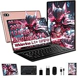 Tablet Android 14 10 Zoll Ultraschnelles PC mit Widevine L1, 5G WiFi 6 Octa-Core | 20GB RAM + 128GB ROM (TF 1TB) | FHD IPS | Doppelkamera, Bluetooth 5.0,2025 Neueste Tablet mit Tastatur und Maus, Rose