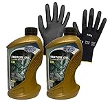 ILODA Schutzhandschuhe + 2x MPM 1Liter 5W-20 Premium Synthetic EB Motoröl, ACEA C5, API SN, Freigabe für Ford WSS-M2C948-B