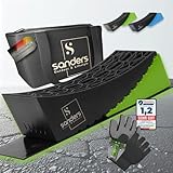 SANDERS Auffahrkeile - [2er Set] robuste Auffahrkeile für Wohnmobil, Wohnwagen | Sicheres & Stufenfreies Nivellieren [
