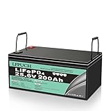 Batería Lifepo4 24V(25.6V) 200AH Lithium Freizeitbatterie, Lithium Eisenphosphat Batterie anstelle von Auto AGM Batterie oder Deep Cycle Batterie, Perfekt für Wohnmobile, Solaranlagen, Boote und mehr.