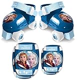 ROLLER SKATES sizes 23/27 + ELLBOGEN und KNIESCHÜTZER FROZEN 2, Blue & White