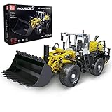 Mould King 17026 Technik RC Bulldozer, 1803 Teile Pneumatischer Radlader mit Fernbedienung & Motoren, Baufahrzeug ModellBausatz Geschenk für Jungen und Mädchen ab 14 Jahren