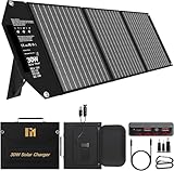 Mesuvida 30W Solar Ladegerät, Solarpanel Faltbar mit 5 Anschlüssen, 18V MC4 höhere Leistung /18V DC/QC 3.0 USB-A und USB-C(PD 18W), USB Solarpanel mit Ständern Tragbare Solarpanels für Camping