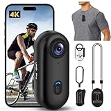 Lottsall Mini Action Cam - 4K 64GB Kamera mit Wasserdicht 30m, Freihand-POVs, APP-Videoclip, Magnetisch, 120° Weitwinkel, 150 min Akku, Kleine Kamera für Vlogs, Reisen, Outdoor, Helmkamera