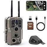 GardePro E8 2.0 Wildkamera Dual Antenne WLAN mit 64GB SD Karte, 64MP H.264 4K Video, 30m Infrarot Nachtsicht Bewegungsmelder Wildtierkamera WiFi Handyübertragung mit App, 0,1s Schnelle Trigger, IP66