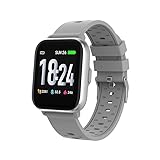 PRENDELUZ Smartwatch Grau, Smartwatch mit Bluetooth, Abnehmbarer Riemen, Touchscreen