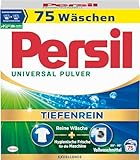 Persil Universal Pulver Tiefenrein Waschmittel (75 Waschladungen), Vollwaschmittel für reine Wäsche und hygienische Frische für die Maschine, effektiv von 20 °C bis 95 °C