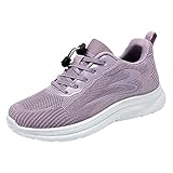 Roller Schuhe Damen 4 Räder Schuhe fliegen gewebtes Mesh atmungsaktiv bequem leicht lässig elastisches Sneaker Damen Schwarz (Purple, 39)