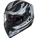 Nexo Integralhelm Motorradhelm Helm Motorrad Mopedhelm Sport II, herausnehmbare Polster, Be-, Entlüftung, Windabweiser, klares Visier, Ratschenverschluss, verschiedene Dekore, XS-XL