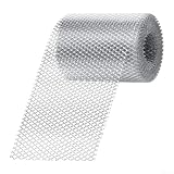 FUBESK Dachrinnenschutz, Laubfilter, Dachrinnenabdeckungen, Aluminium-Siebrolle, 6,8 m für DIY Dachrinnenfilter, Dachrinnen-Fallrohrabdeckungen, Regenrinnen-Laubschutz (15 cm)