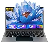 bvate Laptop 14 Zoll Win11 8GB+256GB SSD Unterstützung 1TB Notebook Celeron N4020 (bis 2.8GHz) 1920x1080p WiFi BT4.2 Deutscher Tastaturschutz und kabellose Maus-Gray
