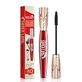 Mascara, Volumen und Länge, Verwenden Sie die Silikonbürstenspitze, um Jede Wimper Hervorzuheben, Schwarze Wimperntusche，Wasserfest und Schweißfest, 24-Stunden-Make-up, 10ml