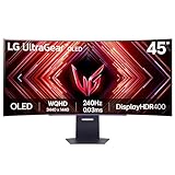 LG UltraGear Curved OLED Gaming Monitor 45GS95QE, 114,3 cm, 1440p, 240Hz, 0,03ms Reaktionszeit, HDR 10, NVIDIA G-Sync kompatibel & AMD FreeSynce, Smart Energy Saving, DisplayPort, HDMI