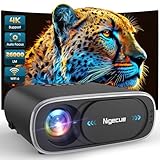 Nigecue Beamer 4K, Autofokus/Elektronische Trapezkorrektur 26000L WiFi6 Bluetooth 1080P Full HD Projektor, Video Beamer Heimkino mit 50%-100% Zoom, Max. 300' Display, Kompatibel mit Handy HDMI Laptop