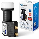 hb-digital Twin LNB (Test SEHR GUT *) LNC Kopf 2 Teilnehmer Direkt LTE Protected Satelliten Digital Sat Full HD TV 3D 4K UHD Kontakte vergoldet Wetterschutz Schwarz Black