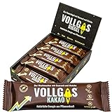 Vollgas Riegel Kakao - Energieriegel mit 84mg Koffein - Vegan, BIO, Glutenfrei - Leicht Verträglich - Sportriegel für Radsport, Laufen, Wandern - Vor und Während dem Sport