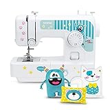 Brother Kullaloo J14 S Kindernähmaschine inklusive Fingerschutz und Kullaloo Anfänger Nähset KINDERLEICHT Nähkurs Little Friends
