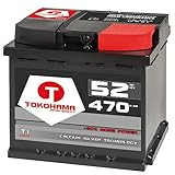 Tokohama Autobatterie 12V 52AH 470A/EN ersetzt 50Ah 44Ah 45Ah 46Ah 47Ah