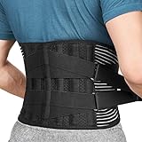 FREETOO Rückenbandage mit Stützstreben Verstellbare Zuggurte und Atmungsaktiver Nylonstoff ideal für Arbeitsschutz entlastet die Rückenmuskulatur und zur Haltungskorrektur