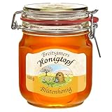 Breitsamer Honig Honigtopf Blüte 1.000g flüssig - Aromatisch blumiger Blütenhonig im traditionellen Bügelglas von bewährter Imkerqualität (1 x 1kg)