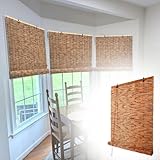 Bambus Rollo Outdoor Sichtschutz Wetterfest Schilf Vorhang 50-150 cm Breit Natürliches Raffrollo Lichtfilternde Seitenzugrollo Jalousien Mit Lifter(100x160CM/39x63IN)