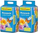 Floragard Blumenerde leicht 2x25 L - Universalerde für Zimmerpflanzen, Balkon- und Kübelpflanzen - mit Langzeitdünger - 50 Liter