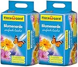 Floragard Blumenerde leicht 2x25 L - Universalerde für Zimmerpflanzen, Balkon- und Kübelpflanzen - mit Langzeitdünger - 50 Liter