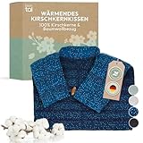 Blumtal Kirschkernkissen - Körnerkissen mit 100% Kirschkern-Füllung - Körnerkissen Mikrowelle mit Oeko-TEX zertifiziertem 100% Baumwoll-Bezug - Körnerkissen Schulter/Kirschkernkissen Rücken Gemustert