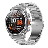findtime Smartwatch Langer Akkulaufzeit 800mAh 30 Tage Herren Militär Fitnessuhr mit Blutdruckmessung Telefonfunktion Gesundheitsuhr Militär Uhr Outdoor Pulsuhr Schrittzähler Laufuhr 1.8' HD Display