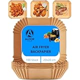 Backpapier für Heißluftfritteuse 2-4,1 L, 100 Stück Quadrat 16x16 cm Air fryer Baking Papier Liners Antihaft Einwegpapier Zubehör kompatible mit Philips Cosori Xiaomi Airfryer