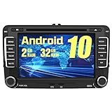 AWESAFE Android 10 Radio für VW Skoda Seat, 2 DIN Autoradio mit Navi 7 Zoll Touchscreen unterstützt DAB+ WLAN CD DVD Bluetooth MirrorLink