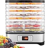 400W Dörrautomat mit Temperaturregler, BPA-freier Dehydrator für Lebensmittel, Fleisch, Obst und Gemüse, 8 Etagen