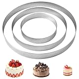 Orixo 3 Stück Dessertringe Ø 10/15/20 cm, Runde Speiseringe Kuchenring Tortenring Set, Tortenringe aus 430 Edelstahl, Backringe mit Löchern, Hoch 2 cm, für Gebäck, Moussekuchen, Muffins