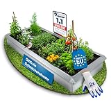 Schwanfeld® 3m² Schneckenzaun Metall Komplettset - [IDEALER SCHUTZ VOR Schnecken] - inkl. Gartenhandschuhe - optimaler Pflanzenschutz - Hochwertige Rasenkante - Schneckenzaun Hochbeet/Garten