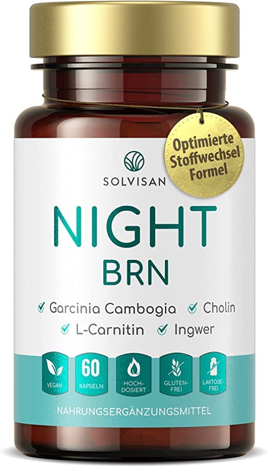 SOLVISAN NIGHT BRN mit Garcinia Cambogia, L-Carnitin, Cholin und Cumin - 60 Kapseln
