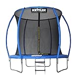 KETTLER Outdoor Trampolin Jump 244 I Gartentrampolin mit Sicherheitsnetz & 244 cm Durchmesser I Wetterfestes Fitness-Trampolin mit Schutzrandabdeckung und Leiter I Hohe Belastbarkeit bis 100 kg (Blau)